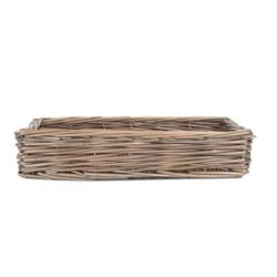 Medium Antique Wash Straight Sided Wicker Tray