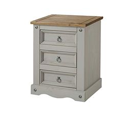 Core Products, Corona Grey 3 Drawer Bedside Cabinet