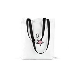 Bonamaison Printed Tote Bag, Reusable Grocery Bag, Shopping Bag, Machine Washable, Foldable, Canvas Cloth Bag with Black Handles, Size: 48x55 Cm
