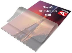 Albyco Buste per laminazione OPACA- Foglio di Laminazione A3 (303x426 mm) – Opaca - Spessore 2x80 (160) Microns - 100 Pezzi - Foglio Plastificante - Pouches di plastificazione - Fogli plastificatrice
