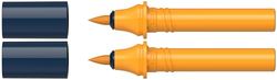 Schneider 040 Paint-It Twinmarker Cartridges (Brush Tip - Brush, Colour-Intensive Water-based Ink for Use on Paper > 95% Recycled Plastic) Pack of 2, Orange 109
