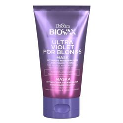 Biovax Ultra Violet Maschera tonificante Intensa per capelli biondi e grigi, 150 ml