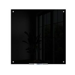 U Brands Lavagna in vetro cancellabile a secco, 89 x 89 cm, superficie non magnetica nera, senza cornice