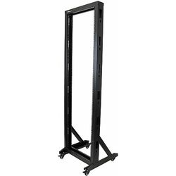 StarTech.com Rack Serveur Mobile 42U à 2 Mâts, Rack Réseau 19" à 2 Mâts avec Roulettes, Rack Ouvert Roulant pour Équipement AV/Data/Media/IT, Rack Ordinateur - Roulettes Incluses (2POSTRACK42)