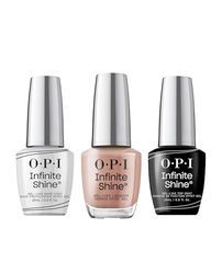 OPI Infinite Shine Long-wear Nail Polish, Gel-Like Nail Varnish with no UV lamp needed, 3-Step System for up to 11 days of vibrant colour, Base Coat & Nail Polish & Top Coat, Dulce de Leche, 3x 15ml