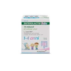 Enterolactis Baby Gocce, Integratore Alimentare di Fermenti Lattici Vivi L,Casei DG, 14 Miliardi di Cellule Vive, Specifico per Bambini 1-4 anni, Flacone da 8ml