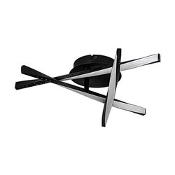 EGLO Plafonnier LED Adeje, lampe de plafond minimaliste, luminaire pour salon, chambre et couloir, métal noir et plastique blanc, blanc chaud, 41,5 x 36,5 cm