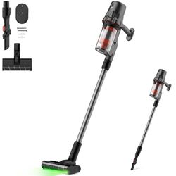 Deerma Aspiradora sin Cable DEM-T30W 2 en 1 con Detección Óptica de Polvo, Filtro HEPA, 23kPa, 240W y Cepillo Suave para Limpieza Profunda