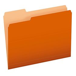 Pendaflex Lot de 100 dossiers de couleur bicolore, format lettre, orange, coupe 1/3, 100 par boîte (152 1/3 ORA)