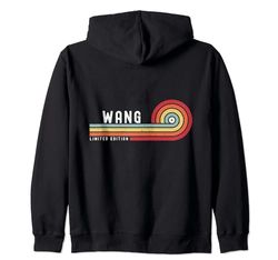 WANG Orgulloso Familia Retro Atardecer Apellido Apellido Sudadera con Capucha