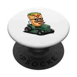 Burrito Cortando Césped Cortacésped Cinco De Mayo Burritos PopSockets PopGrip Adhesivo