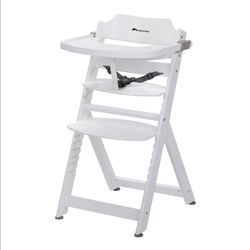 Bebeconfort Timba Seggiolone Evolutivo in Legno, 6 mesi-10 anni, 30 kg, Seggiolone Pappa per bambini, con Vassoio, Seduta e poggiapiedi regolabili, compatibile con sdraietta Timba Baby, White