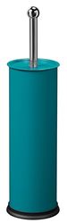ROSSIGNOL Toilet Brush Holder, Shiny stainless steel, Turquoise Blue, One Size