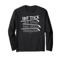 Hockey Hat Trick - divertente giocatore di hockey Maglia a Manica