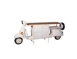 Biscottini Tavolo consolle Vespa ristrutturata - Consolle ingresso moderno - Tavolo da pranzo moderno in legno con struttura in ferro