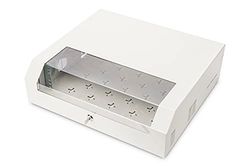 DIGITUS DN-19 04U-PB - Armário de rede de 19 polegadas 3 U + 2 U - Série SOHO - Montagem horizontal em superfície - Compacto - carga máxima. 30 kg - cinzento
