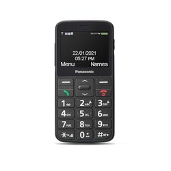 Panasonic Teléfono Móvil de Fácil Uso KX-TU160EXB- Botón SOS, Teclas Grandes retroiluminadas, Compatibilidad Audífonos, Larga Duración, Bluetooth (Negro)