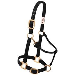 Weaver Leather Licol ADJ BLK Snap de 2,5 cm, quincaillerie en Laiton Nylon, Noir, Cheval Moyen