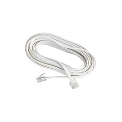 PRENDELUZ Prolongador telefónico RJ11 blanco macho a macho 2,5m, cable de extensión para teléfonos y módems, fácil Instalación