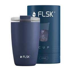 FLSK Coppa, Tazza da caffè da asporto Unisex Adulto, Mezzanotte, 500 ml