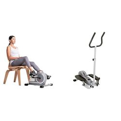 Sunny Health & Fitness Magnetic Underdesk/Standing Portable Ellittical Machine + Magnetic Under Desk Mini Exercise Cycle Bike, Dual Function Pedal Exerciser