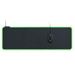 Razer Goliathus Extended Chroma - Tapete macio para jogos com iluminação RGB (suporte para cabos, superfície de tecido, borda costurada, otimizado para todos os ratos) preto