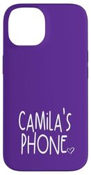 Camila's Phone Nom personnalisé Camila Blanc Violet Coque pour iPhone 14
