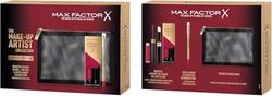 Max Factor Zestaw upominkowy dla kobiet The Make-Up Artist Collection, czarna siatka kopertówka z Lipfinity 335 Just In Love i ołówek do ust Colour Elixir 50 Magenta Pink, Limited Edition Boże