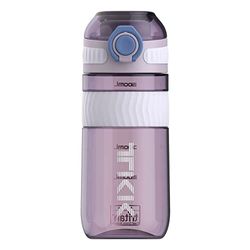 TITIROBA TKK Bouteille d'eau pour enfant avec couvercle anti-fuite et pailles Tritan sans BPA Violet 500 ml