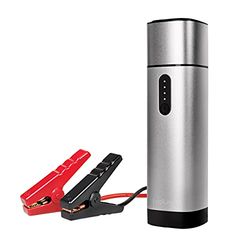 Logilink PA0266 – Powerbank 10000 mAh, Avviatore auto con cavo di avviamento, 2 x USB-A, grigio metallizzato