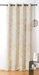 LINDER Gordijn met zonnemotief – stijl op zonne-energie – afwerking met oogjes – kleur: zandbeige – afmetingen 140 x 260 cm – 66% katoen 34% polyester – collectie Soleil