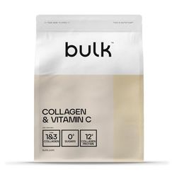 Bulk Collagène et Vitamine C en Poudre, Peptides de Collagène, Fraise, 2 kg, 132 portions