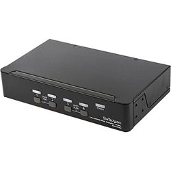 StarTech.com Switch Conmutador KVM de 4 Puertos DisplayPort - 4K 60Hz - para Una Pantalla - Switch KVM de 4 Puertos DP 1.2 con Hub Ladrón USB 2.0 y Audio - Dell, HP, Apple - TAA (SV431DPUA2)
