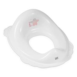 Hylat Baby Réducteur de toilettes pour enfants, utile pour l'apprentissage de la propreté, pour filles et garçons, matériau solide, caoutchouc antidérapant, Couleur:blanc, Motif:Friends