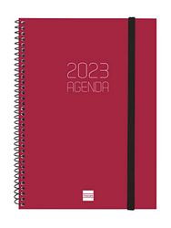 Finocam - Agenda 2023 Spiral Beta Week Horizontal View January 2023 - December 2023 (12 months) Portuguese Vermelho
