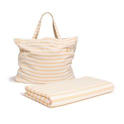 Möve Ensemble de Plage composé d'un Sac de Plage et d'une Couverture 180 x 150 cm en 100% Coton, Neige/doré