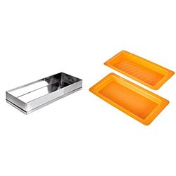 Ibili 753100 Molde Turron De Inox + Set 2 MOLDES TURRON Liso + Rombos, centimeters