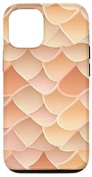 Carcasa para iPhone 15 Pro Escamas de sirena estéticas de melocotón pastel