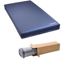 VEVOR Hospital Bed Mattress, 500 lbs Load, Long Term Care Pressure Redistribution Medical-Grade Dual Layer Foam Mattress, Waterproof for Bedsore Treatment Nursing Homes and Home Care, 36 x 80 x 6 in