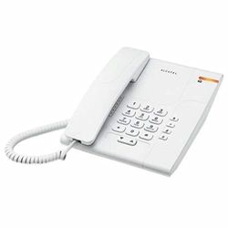 ALCATEL Temporis 180 PRO - Téléphone Fixe Filaire Professionnel - Bibloc -Touche Mute - Indicateur Lumineux - Volume Réglable - Touche Rappel - Installation Bureau/Mur - Blanc