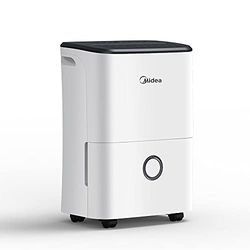 Midea Déshumidificateur 20L/jour, 4 modes, Deshumidificateur Connecté, Mode intelligent, Sèche-linge, Réservoir 3L, Minuterie 24H, Pour pièce de 40 m²/100 m³ DF-20DEN7, Sous-sol, Salle de bain
