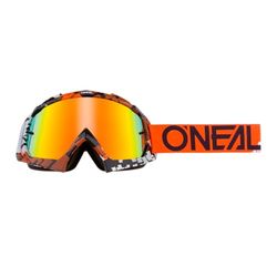 O'NEAL | Óculos de motocross | MX MTB DH FR Downhill Freeride | lentes 3D de 1,2 mm para maior clareza e proteção UV, óculos B-10, adultos unissexo, laranja branco, tamanho único