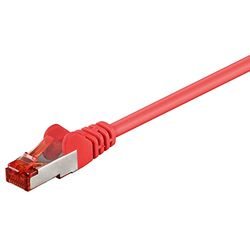 Goobay 68277 CAT 6 Câble de Liaison, S/FTP (PiMF), Rouge, 0.5m Longueur de Câble