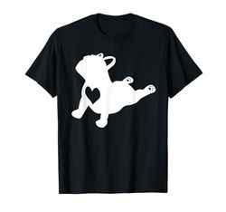 Bulldog francese yoga posa amore cuore francese Maglietta