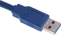 RS PRO USB-kabel, USBA/USBA, 1 m USB 3.0 blå