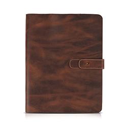 Londo OTTO497 Genuine Leather Tablet Cover with Two Card Slots & Leather Pen/Apple Pencil Holders (Cinnamon, 12.9 Inch)