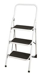 VERDELOOK Taburete metálico 123x48x7 cm, 3 peldaños, escalera de uso doméstico
