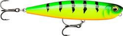 Rapala, Precision Treme Visaas, visuitrusting met kunststof constructie, kunstaas, zoetwater, drijvend, zwemdiepte, 8,7 cm/12 g, gemaakt in Estland, Fire Tiger