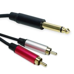 keepdrum AC047M - Cavo splitter, jack da 6,35 mm a 2 connettori RCA