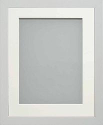 Frame Company Allington White Photo Frame with Off-White Mount, 12x10 for 8x6 inch, fitted with perspex